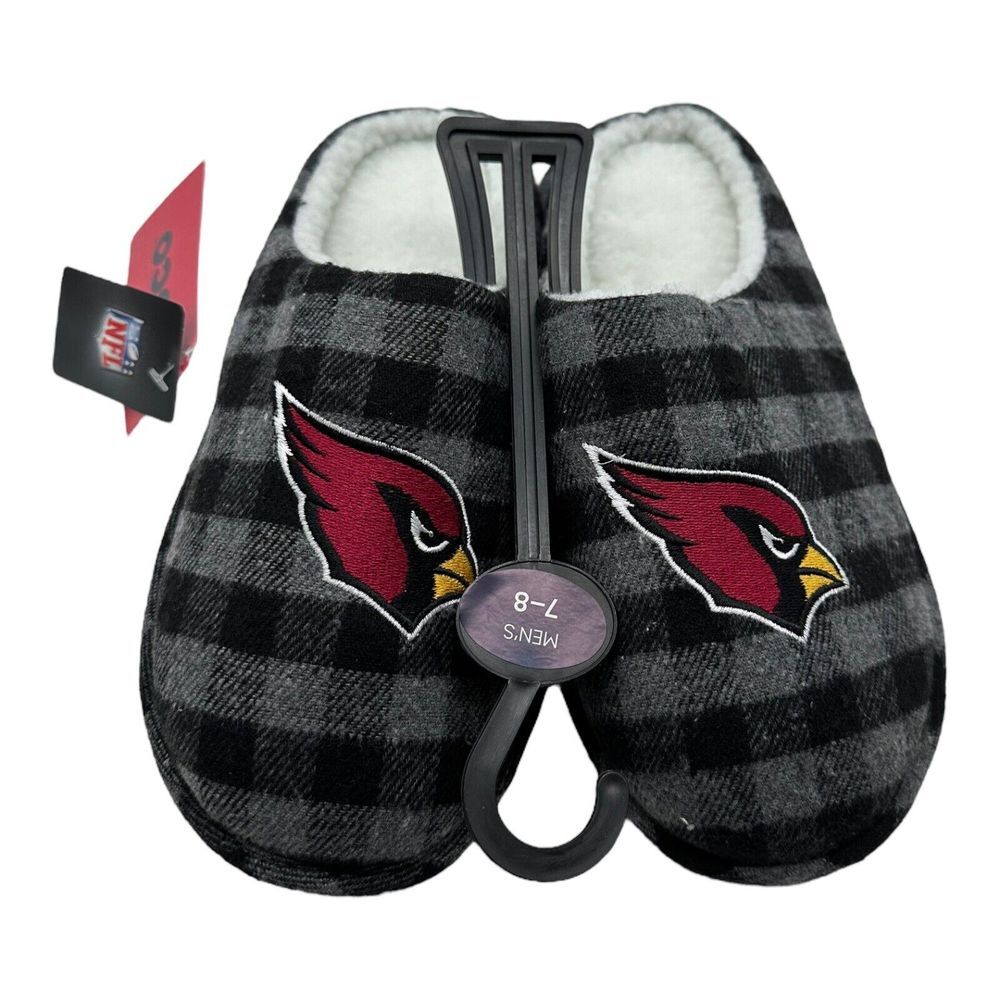 FOCO Arizona Cardinals Football Slippers Slip On Shoes Men's Size‎ Small 7-8 NEW